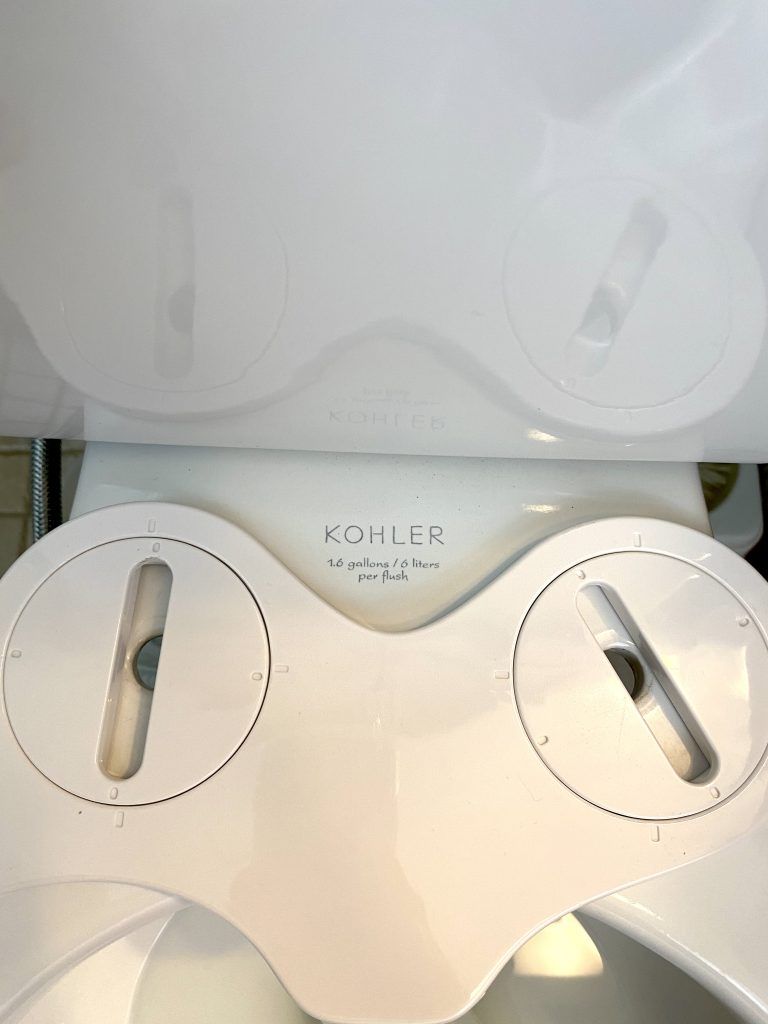 Install Luxe Bidet Neo 120 align holes on the back of toilet seat