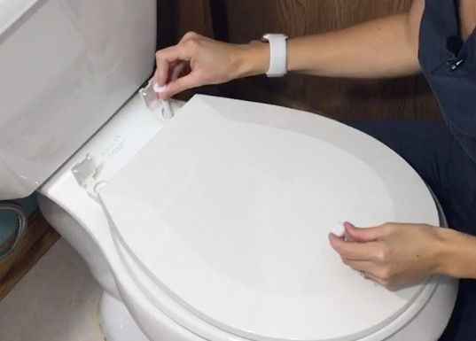 Place New Toilet Seat Bolts into Toilet