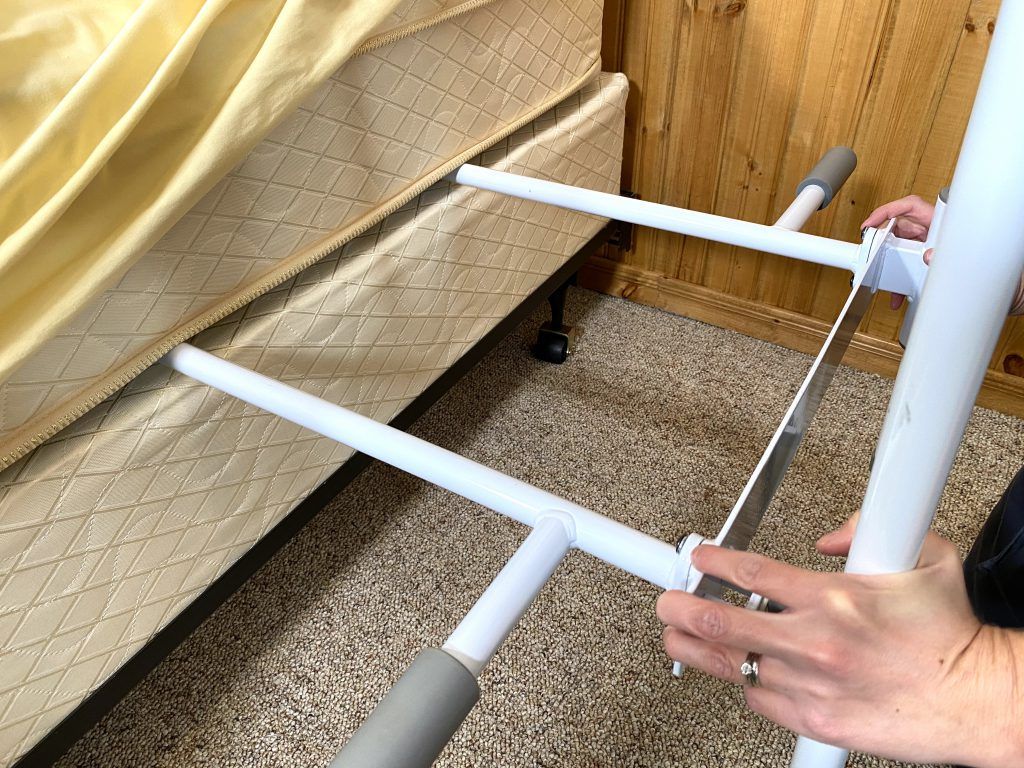 Adult bed rails swing-away push under mattress