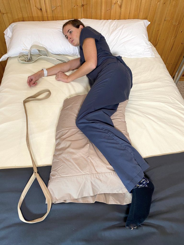 Bed Mobility After Hip Replacement - Lying on Side With Pillow