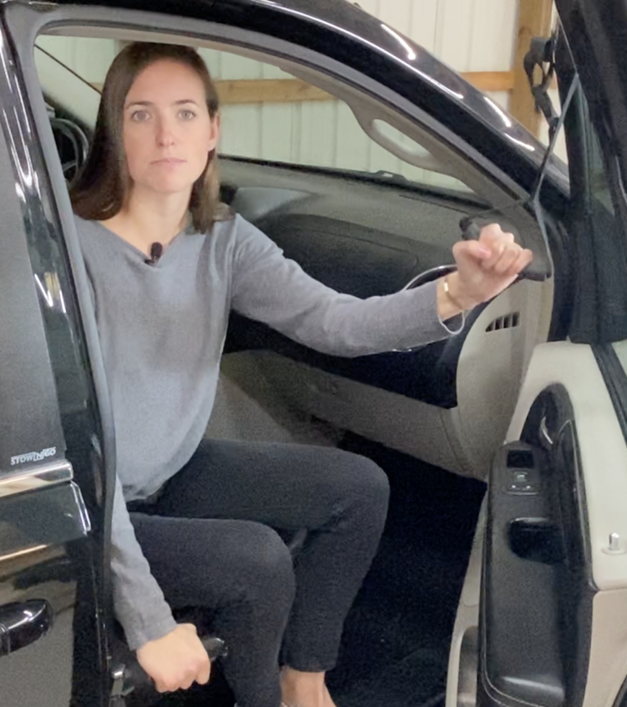 Use Car Door Assist Handle and Window Strap to Stabilize