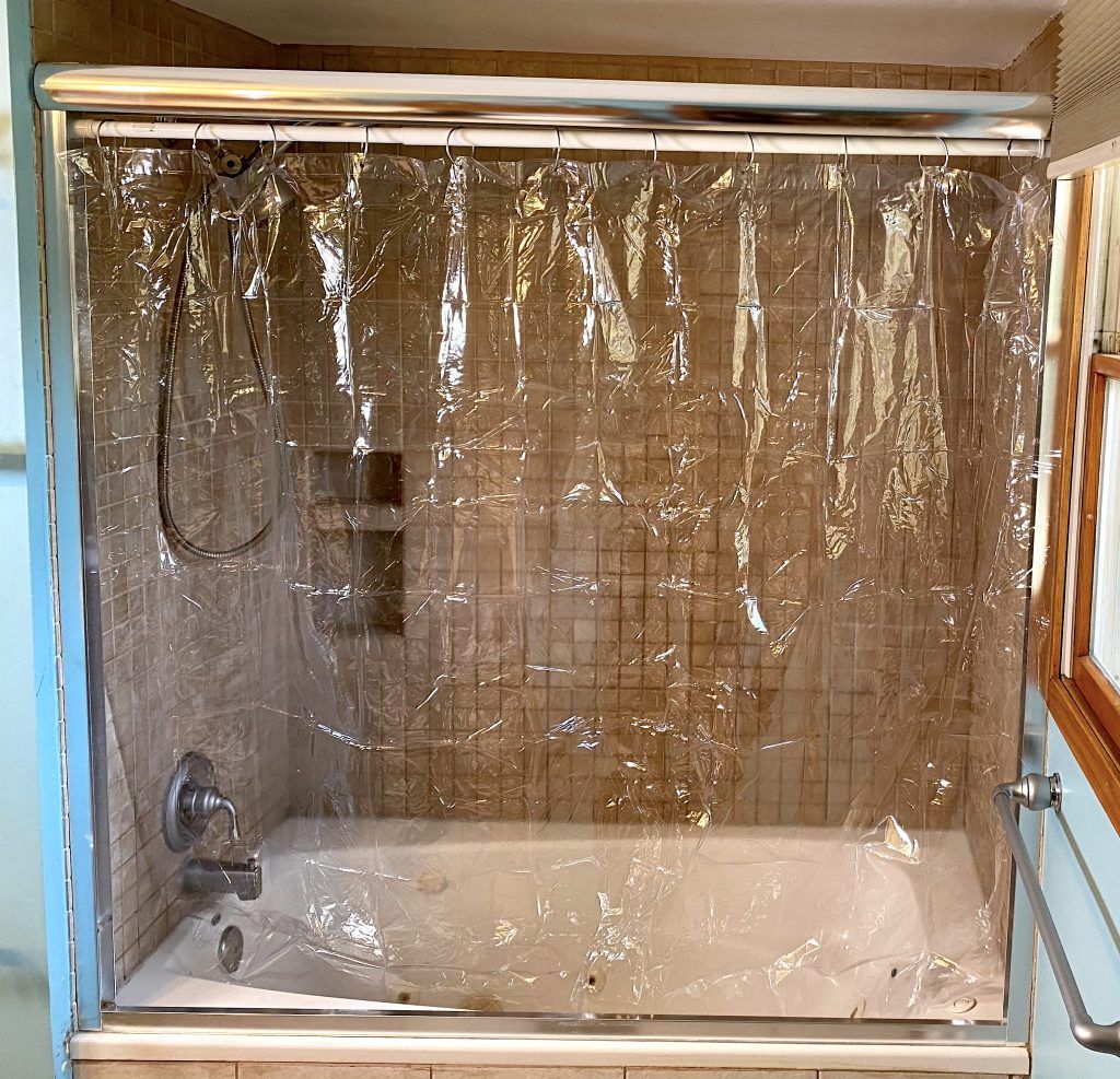 Showering After Hip Replacement - Replaced Doors with Plastic Shower Curtain