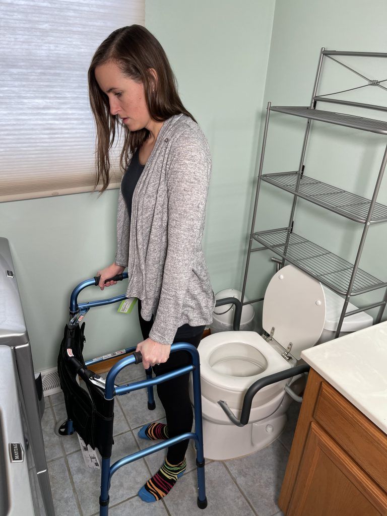 toilet transfer after hip replacement stand